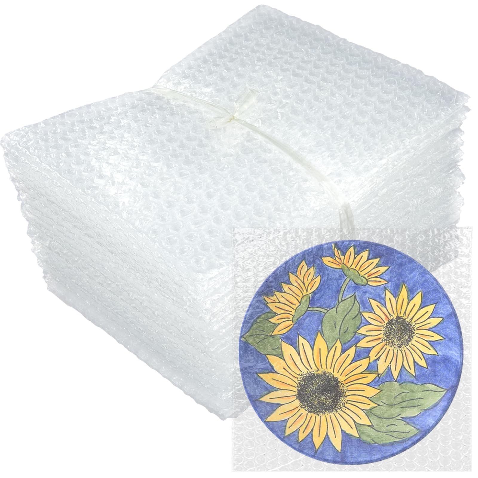 50Pack12x12" Clear Bubble Out Bags, Double-Wall Cushioned Pouch for Packing