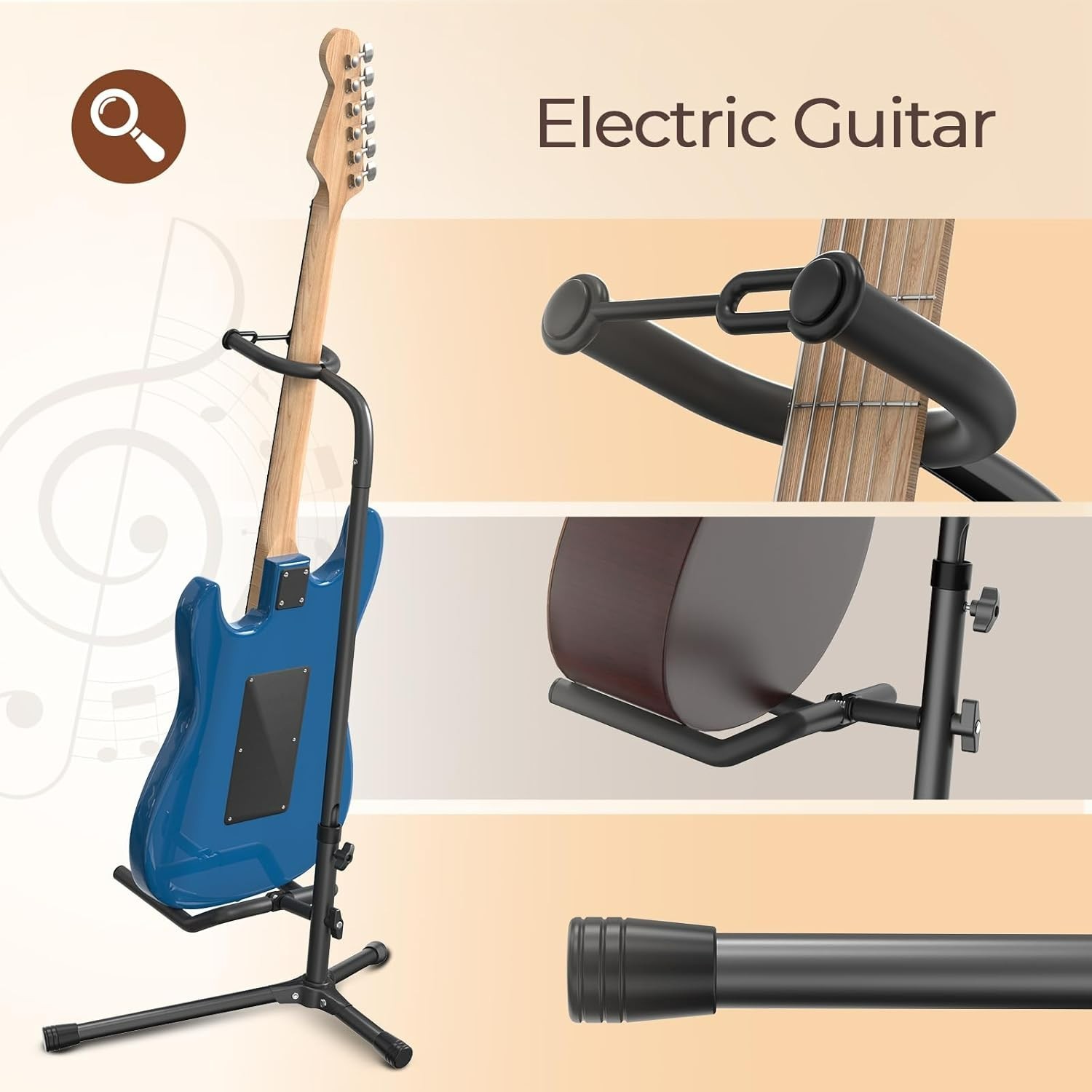 Elegant Adjustable Guitar Stand - Foldable for Electric & Classical Instruments