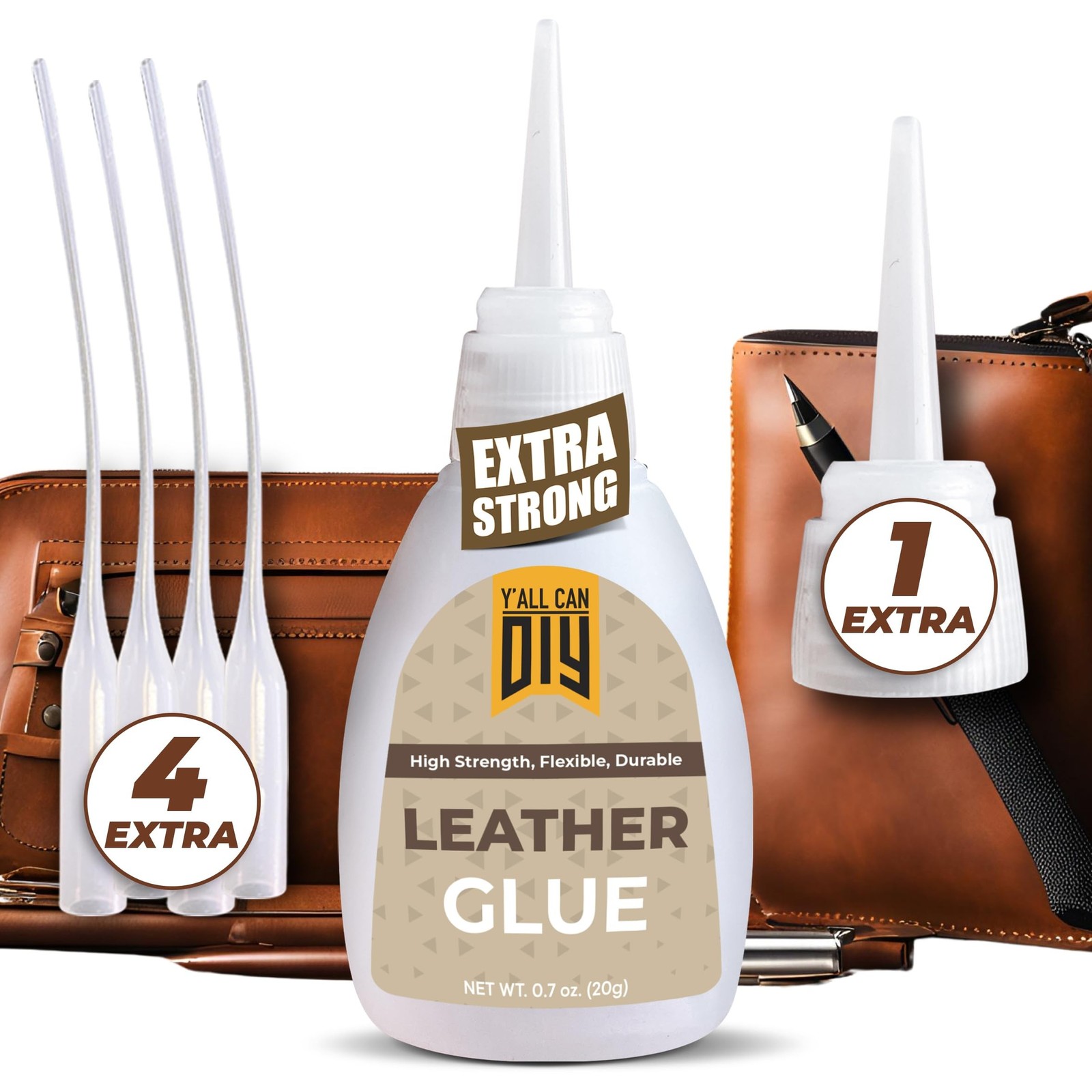 Y'allCanDiy Super Glue for Leather - Leather Glue - Adhesive for Purses, Sofa...