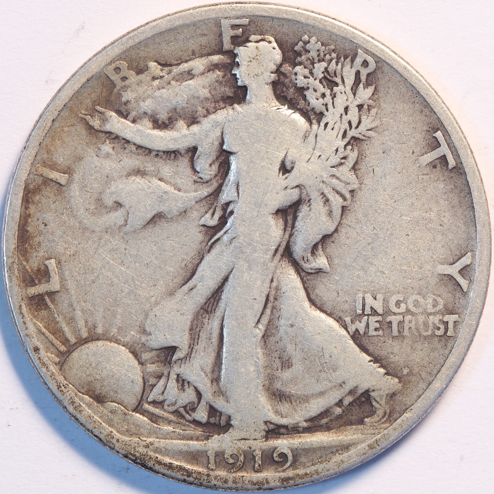 1919 S Walking Liberty Half Dollar, VG/Fine, Sharp, Original, Problem Free!