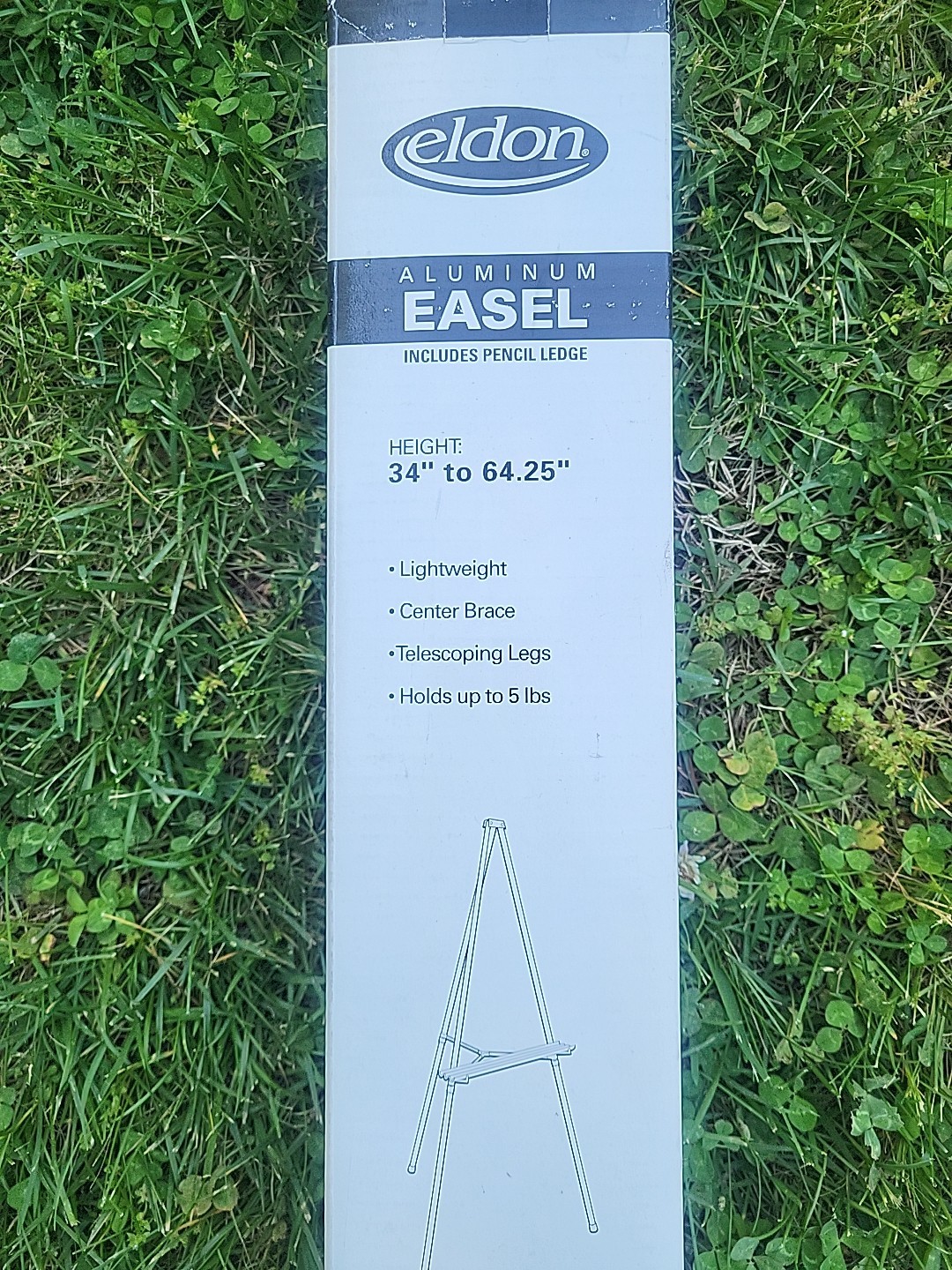 Eldon 34 in. - 64.25 in. Lightweight Telescoping Tripod Easel - Silver