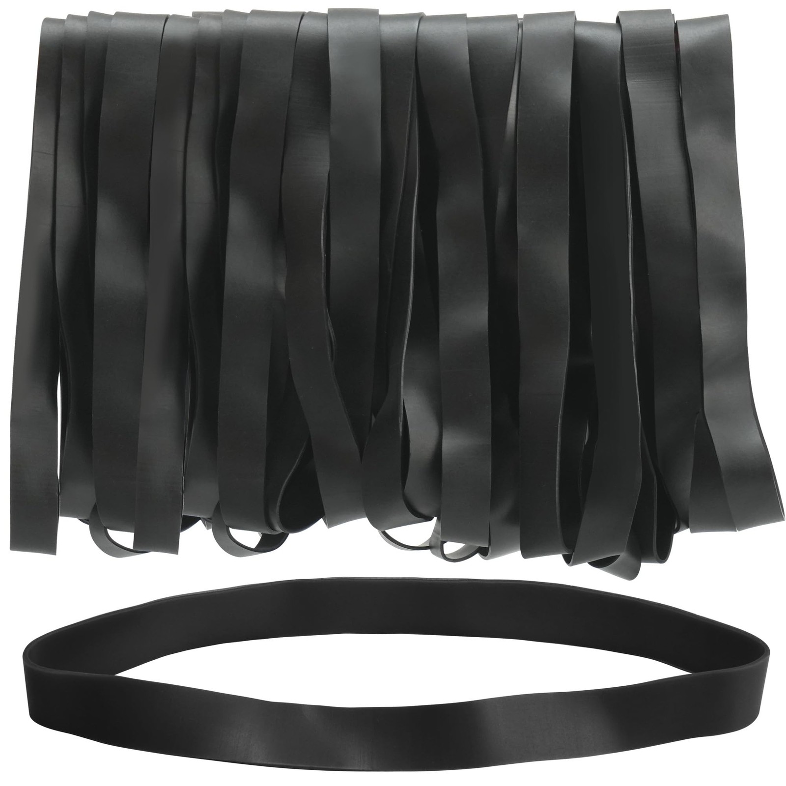 LotFancy Large Rubber Bands, 30Pcs Size #107 Big Wide Elastic Black