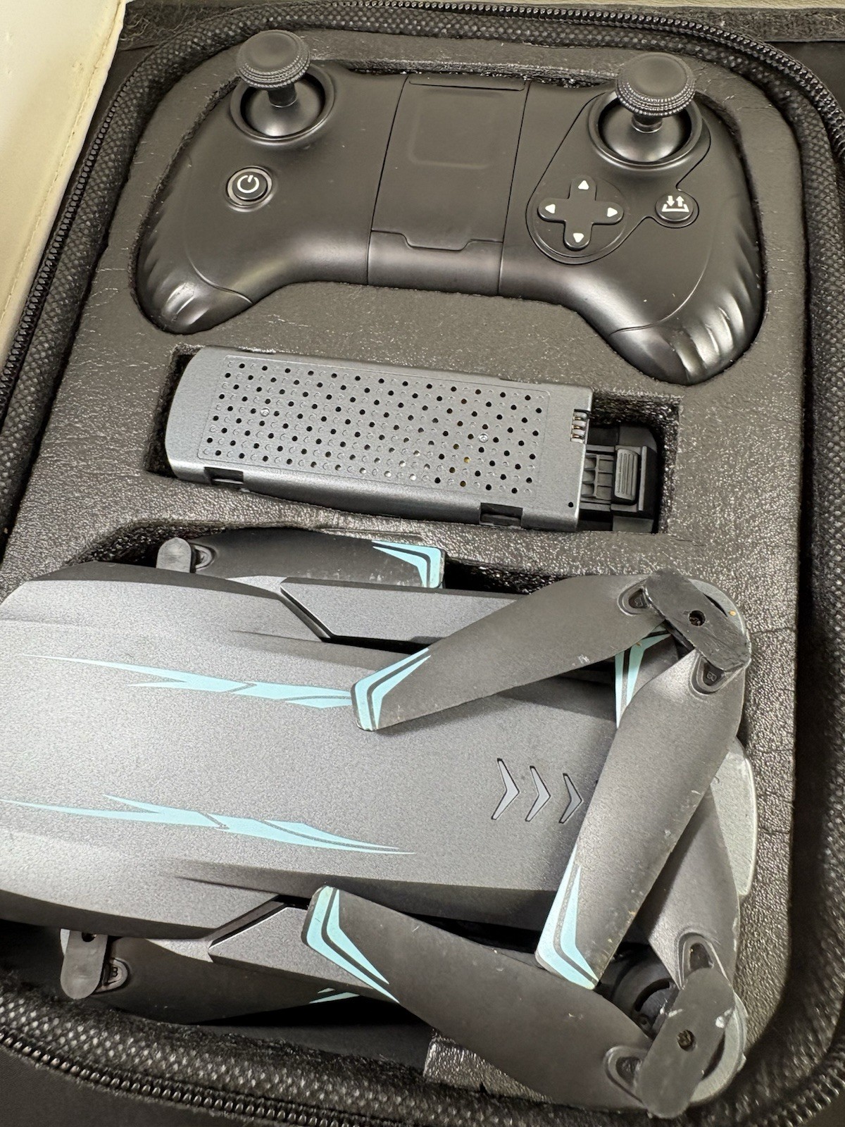 Foldable QuadChopper Drone for Beginners W/2 Batteries, Extra Parts & Case