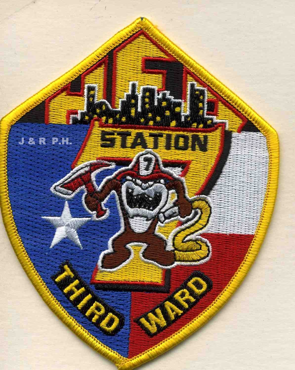 Houston  Station-7  "TAZ - 3rd Ward", TX   # 1 (3.75" x 4.75" size) fire patch