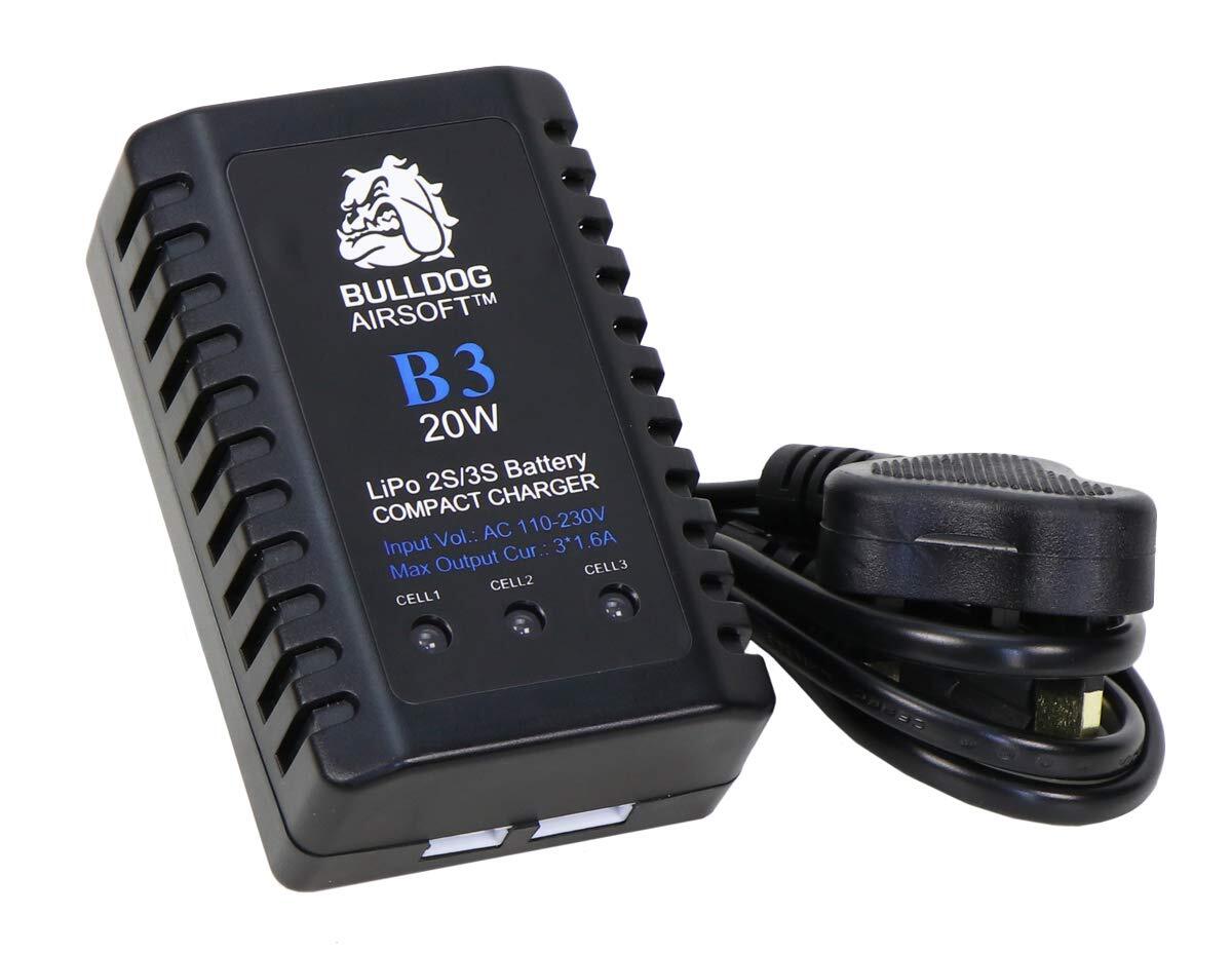 20W Smart Balance Charger 2S 3S LiPo Airsoft Battery RC Compact Bulldog