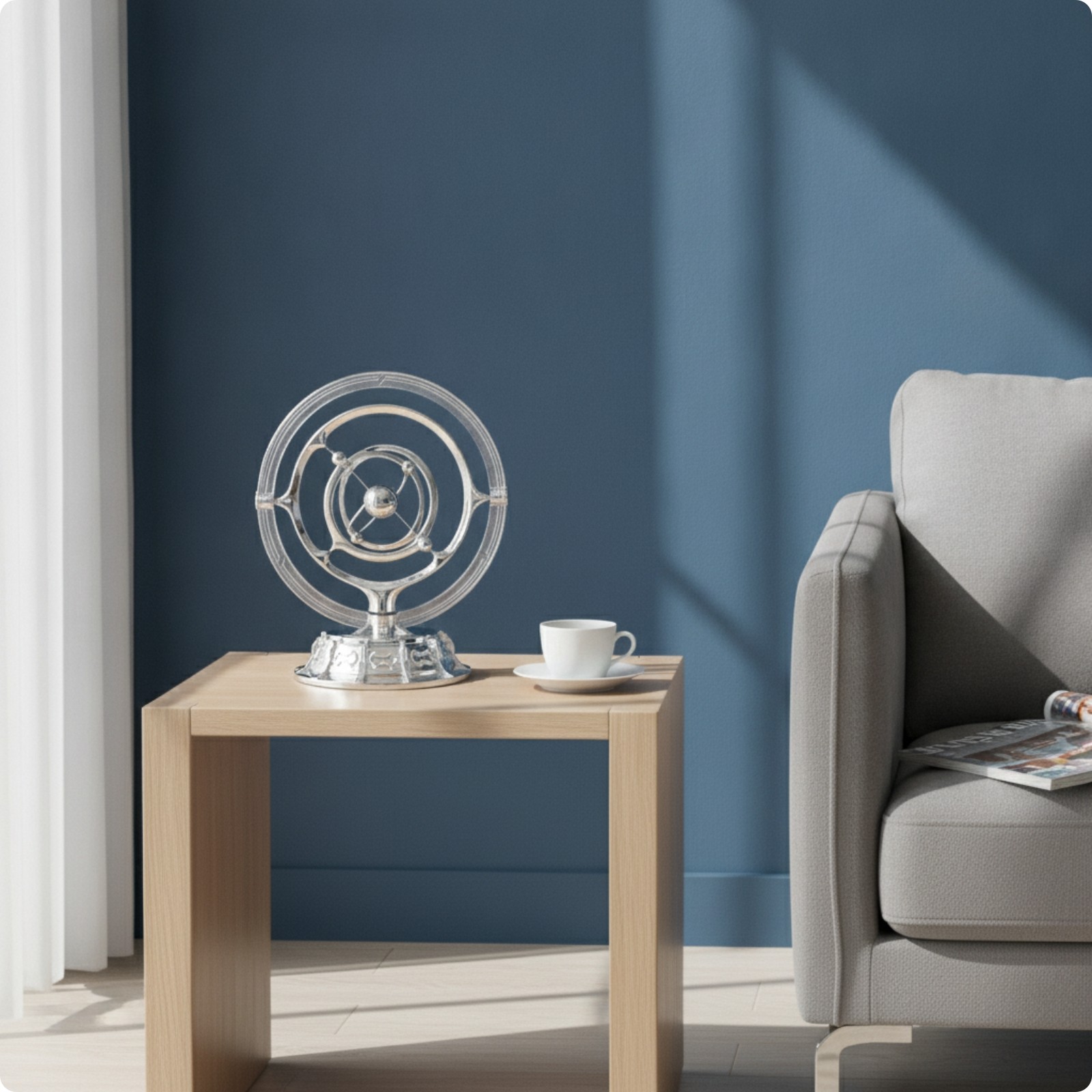 Desktop Sculpture with USB Cable Futuristic Celestial Sculpture Continuous
