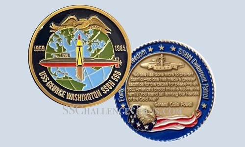 USS George Washington SSBN 598 Submarine Challenge Coin