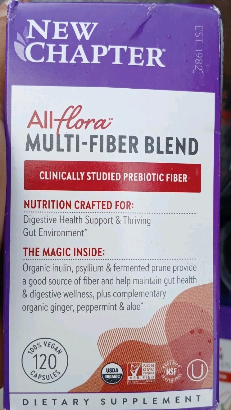 New Chapter All Flora Multi-Fiber Blend 120 Vegan Capsules EXP 3/2027