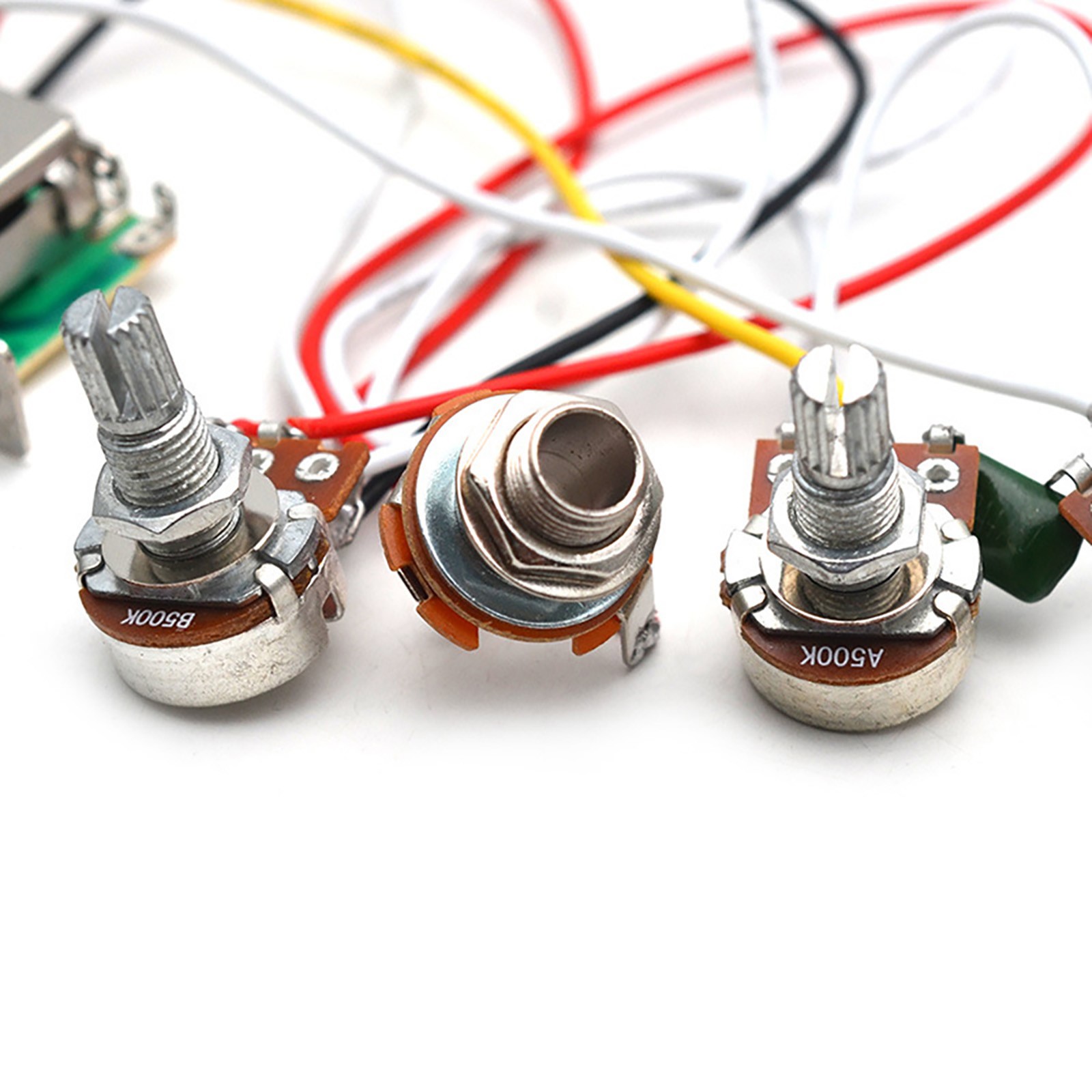 Electric Guitar Wiring Harness Kit 5 Way Toggle Switch 1 Volume 2 Tone 500K Pot
