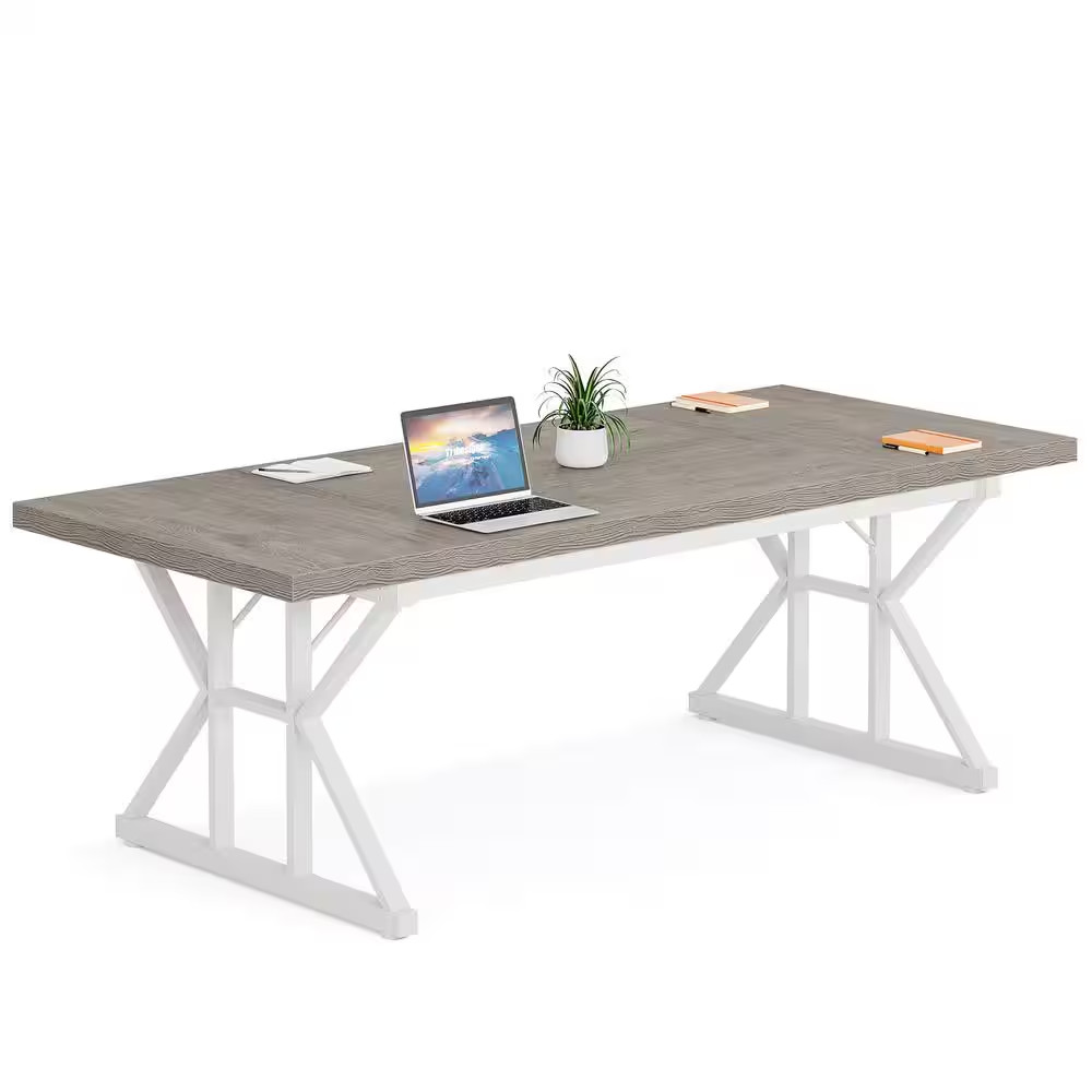 Capen Large 70.8 In. Width 6 Ft. Conference Rectangle Gray Wood Meeting Execu...