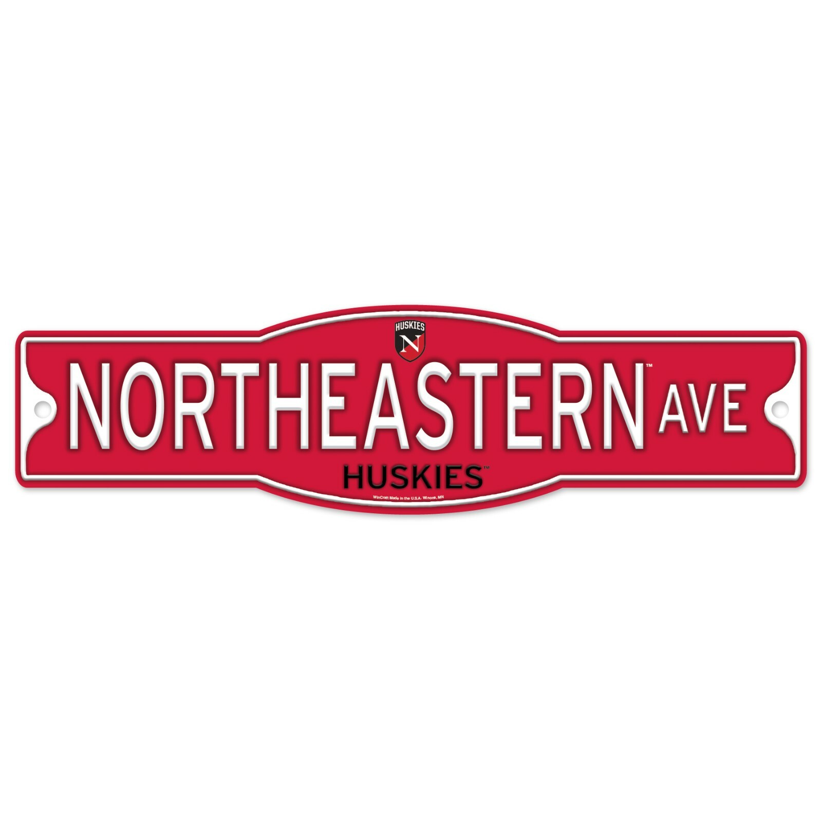 Northeastern Huskies 4" x 17" Plastic Street Sign