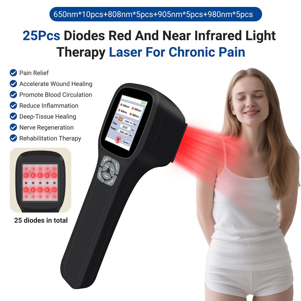 Cold Laser Therapy for Human Pets 2500mW Red Light Physiotherapy for Pain Relief