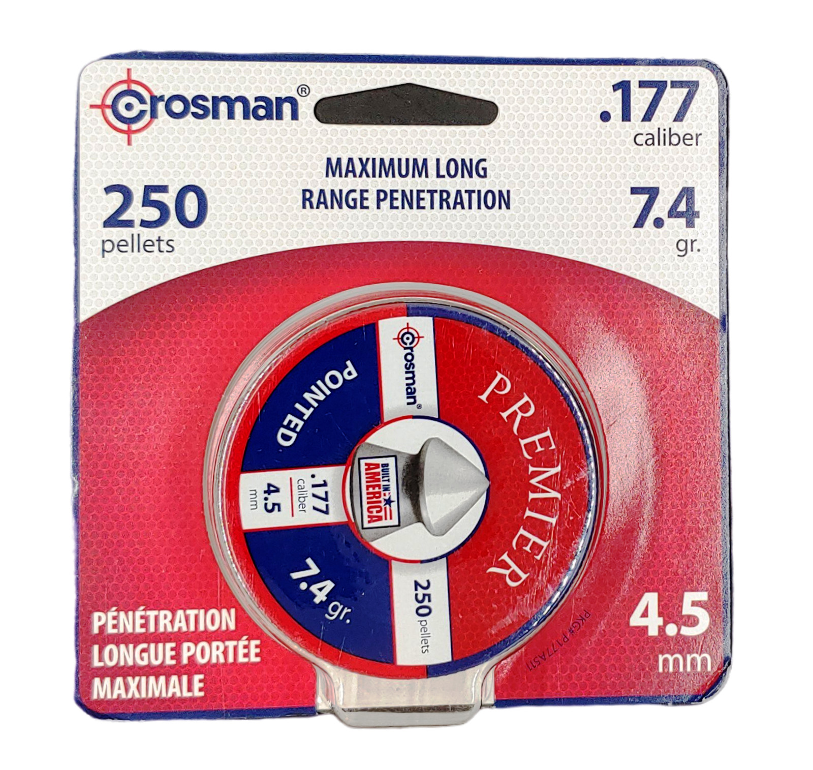 Crosman Pellet Blister Pack .177 Caliber 7.4 Grain 250/COUNT