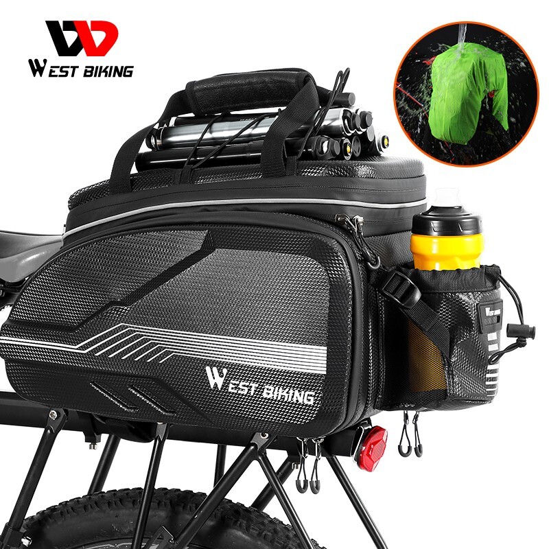 WEST BIKING Waterproof MTB Bike Pannier Hard Shell Bicycle Rack Pack Bag 25-45L