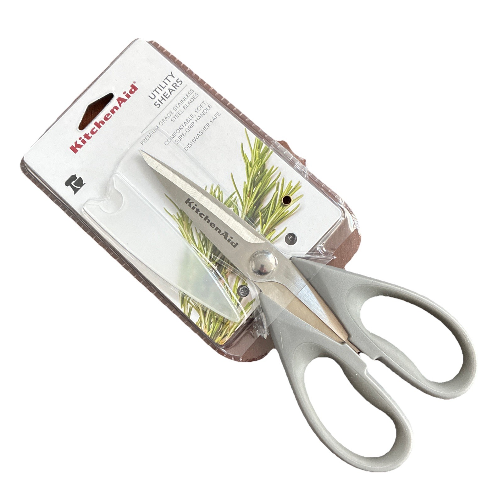 New KitchenAid All Purpose Kitchen Shears Scissors Light Gray Silver HGSA
