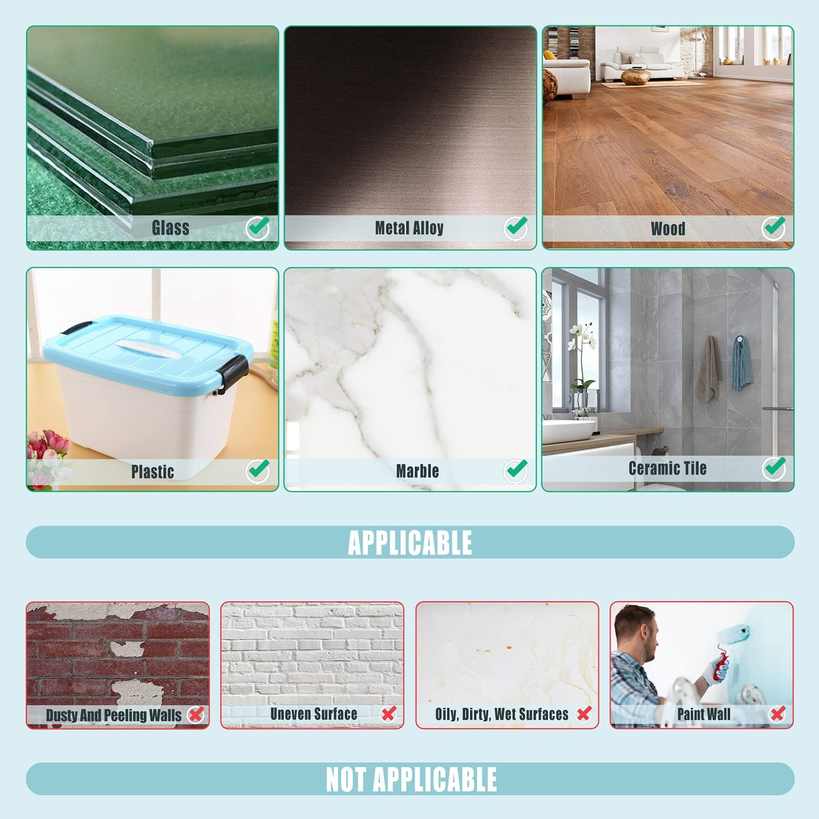 16 Sets 2x4 inch Strips with Adhesive - Heavy Duty Hook and Loop Tape - Strength