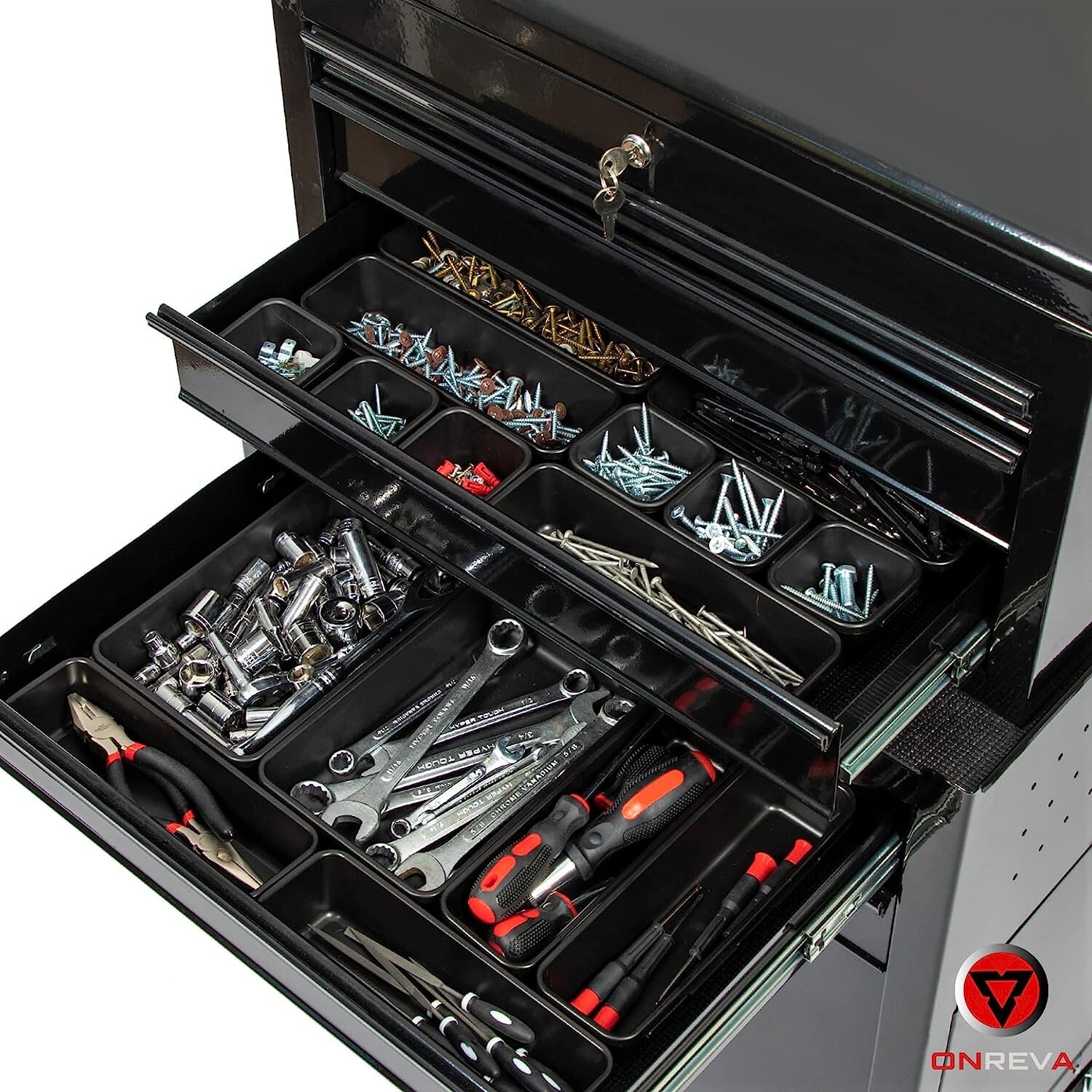 Tool Box Organizer Tray Dividers Set, Toolbox Organizer and Storage Garage 45pcs