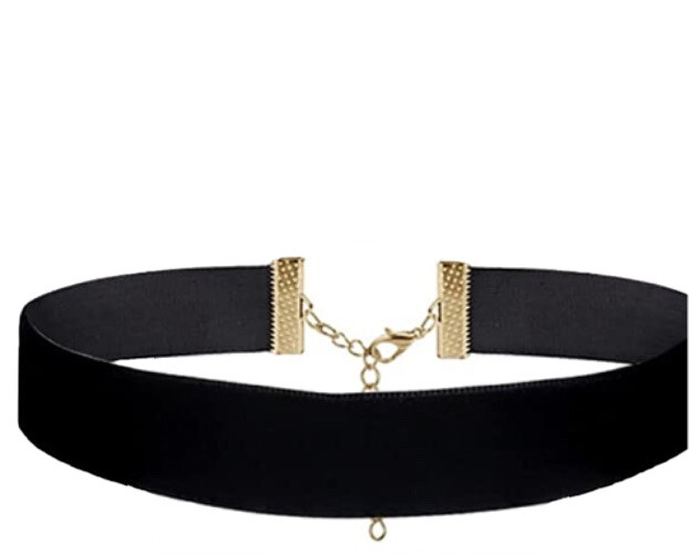 Gothic Victorian Black Lace Choker Necklace Tassel Chain Steampunk NWT 5770