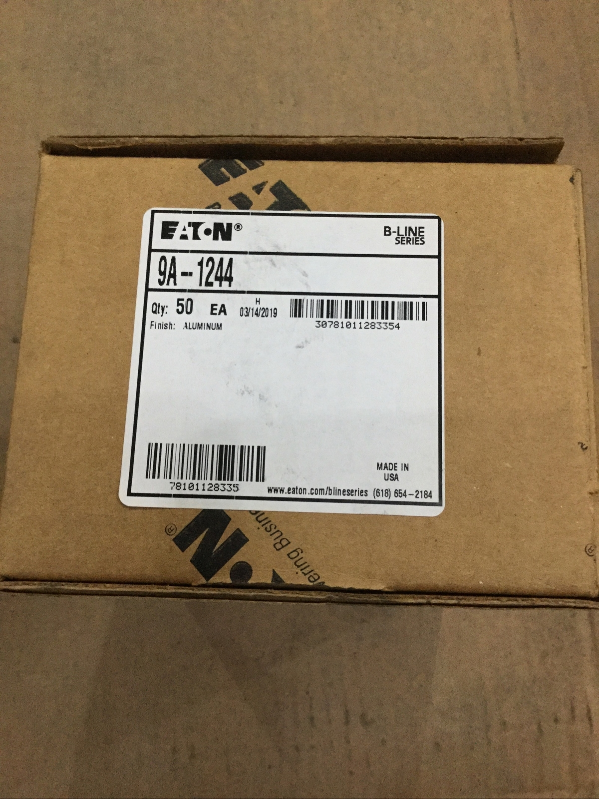 B-Line 9A-1244, Aluminum, 50pc Per Box, Eaton