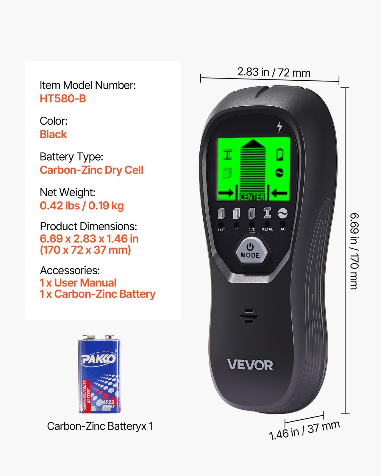 LCD Wall Detector with Audio-Vision Alerts for Metal Objects