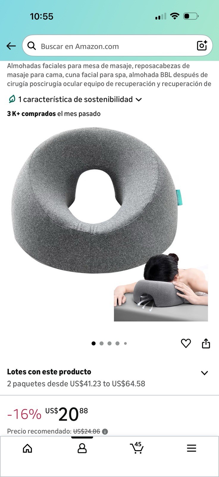 Facial pillows for massage table, massage headrest for bed......................