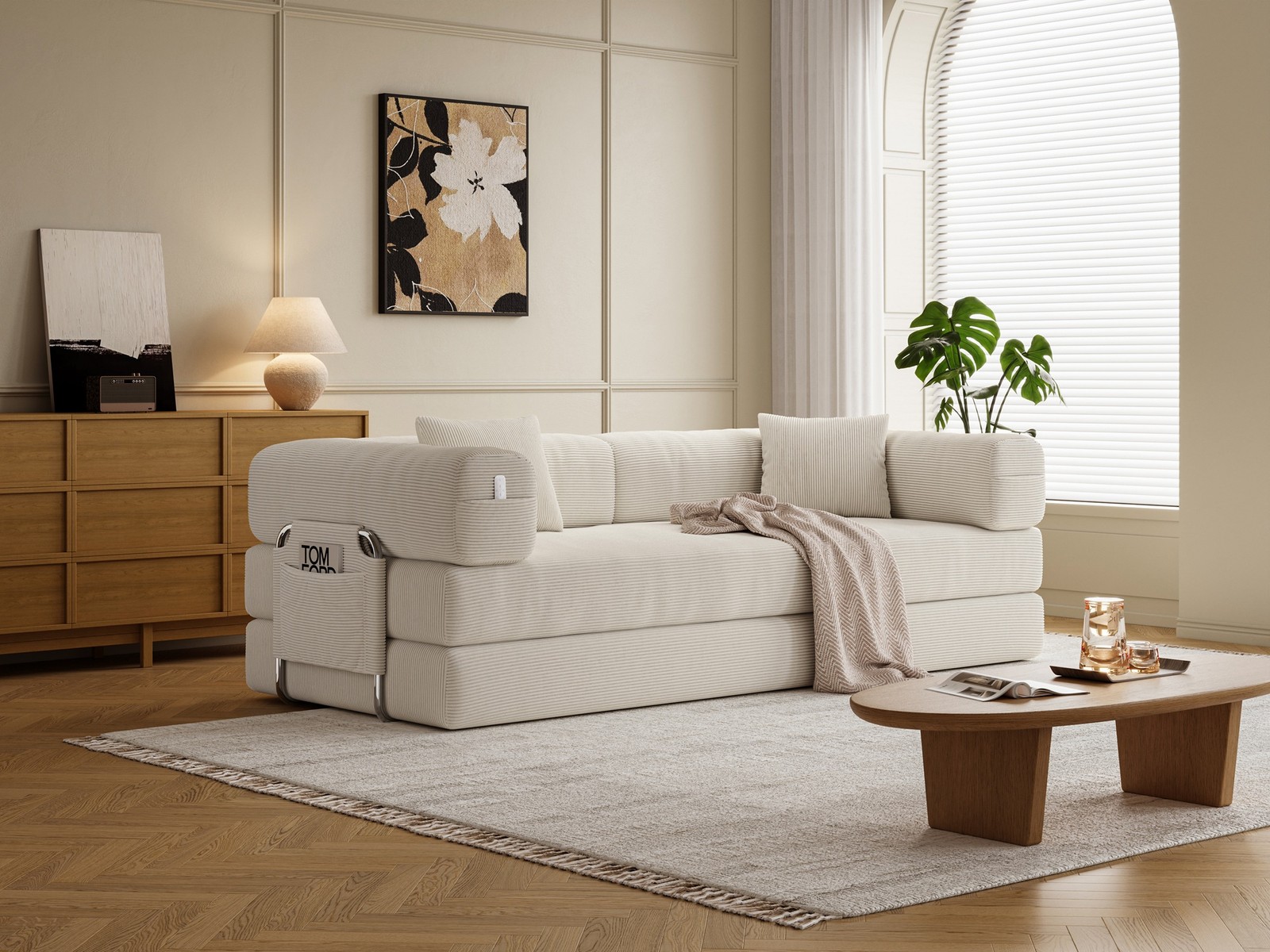 78.8inch Belfin Modular Sectional Sofa, Convertible Pudding Block Sofa, Floor St