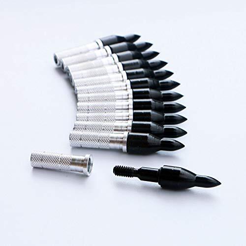 Aluminum Inserts .244/6.20mm+Bullet Field Points 5/16 Archery Practice Tips,12pc