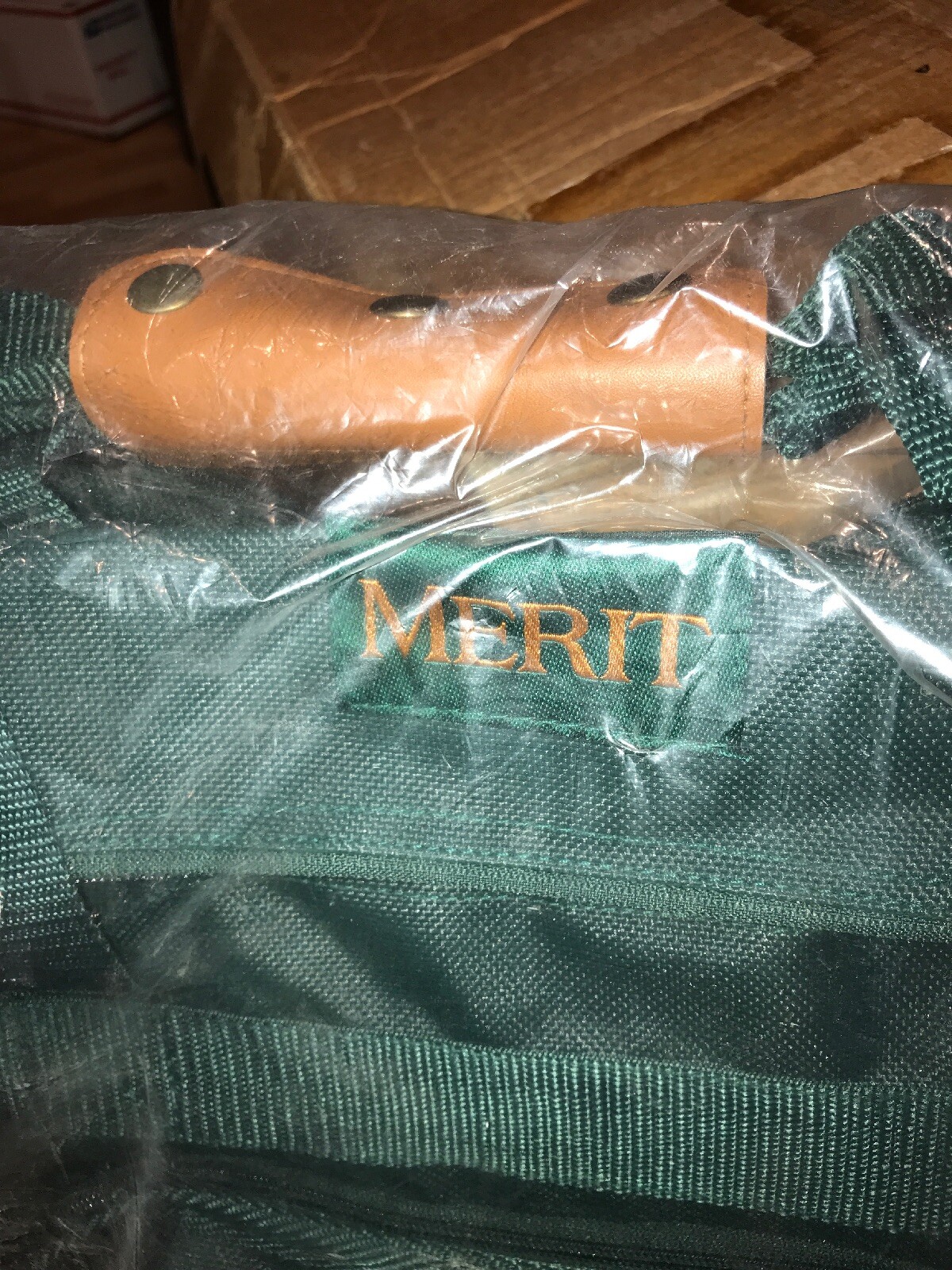 MERIT CIGARETTES VINTAGE GREEN FOUR WAY MULTI PURPOSE TRAVEL DUFFLE BAG NIP