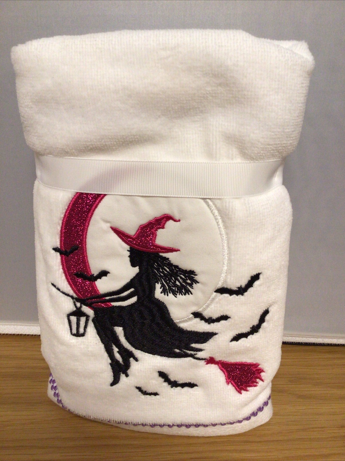 Rachael Zoe Halloween Flying Witch Hand Towels Set Of 2