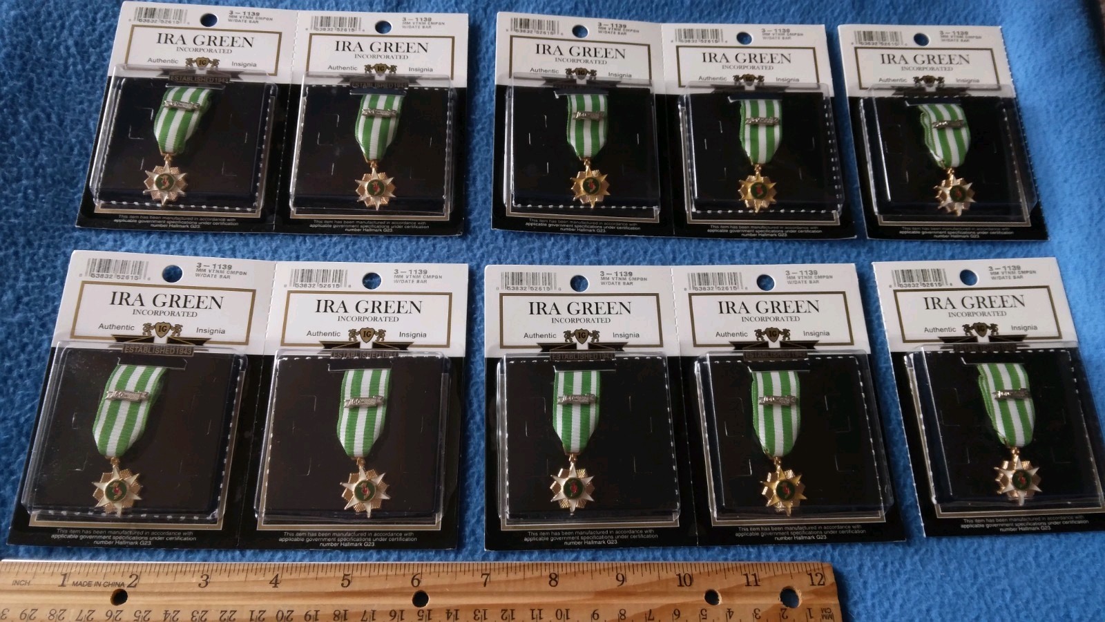 LOT OF 10 - VIETNAM CAMPAIGN WITH DATE BAR SERVICE - MINI MEDALS - NEW SEALED