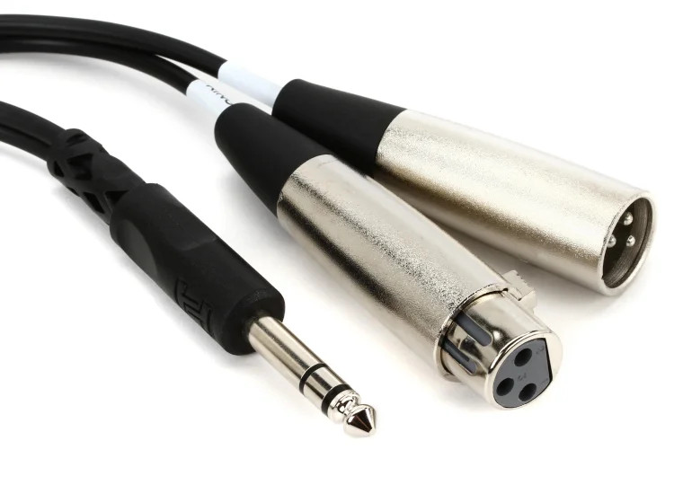 Hosa SRC-203 Insert Cable - 1/4" TRS Male to XLR Male/Female - 9'