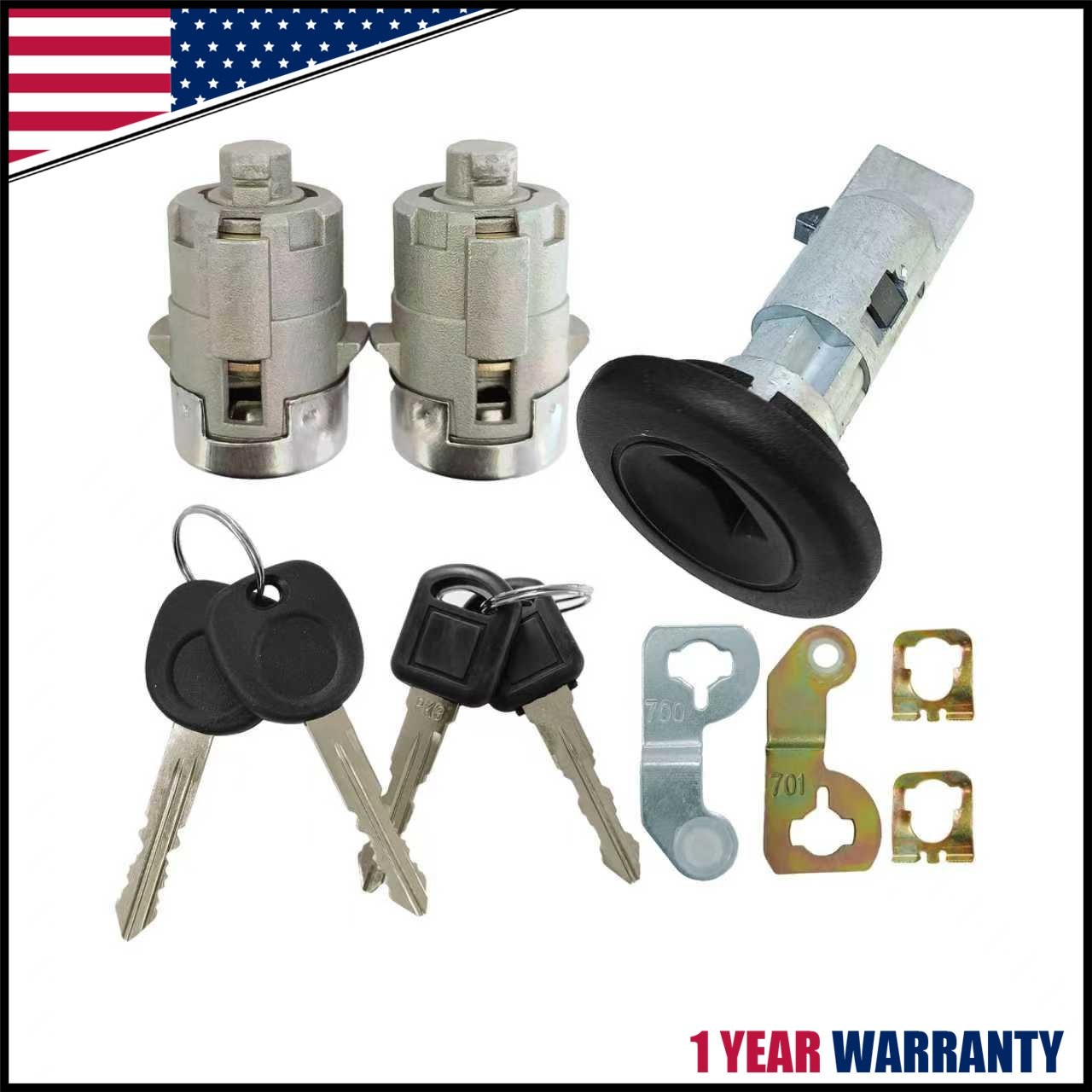 New Ignition Lock Cylinder & Keys for CHEVROLET GMC Silverado Tahoe W/CLIPS