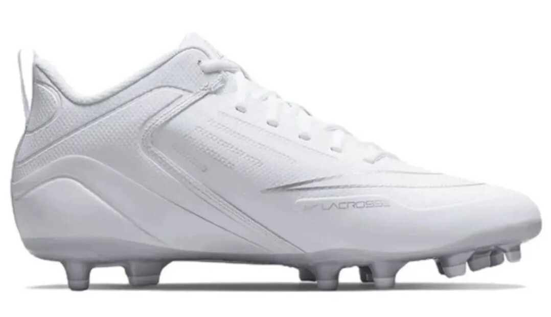 NEW Nike Alpha Huarache 8 Varsity Lacrosse Cleats White Gray Sz 10.5 CZ6558-100