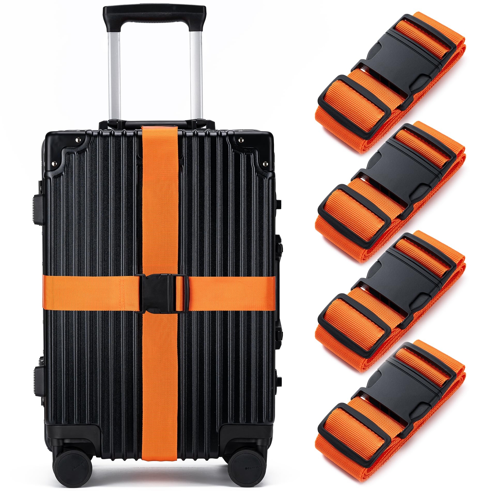 4Pk TSA Approved Luggage Straps Travel Suitcases Bag Closure with Buckle Closure
