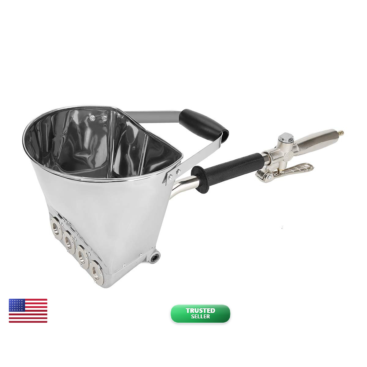 Ouya Cement Mortar Sprayer Gun Stucco Sprayer 4 Jet Gun Plaster Hopper Wall
