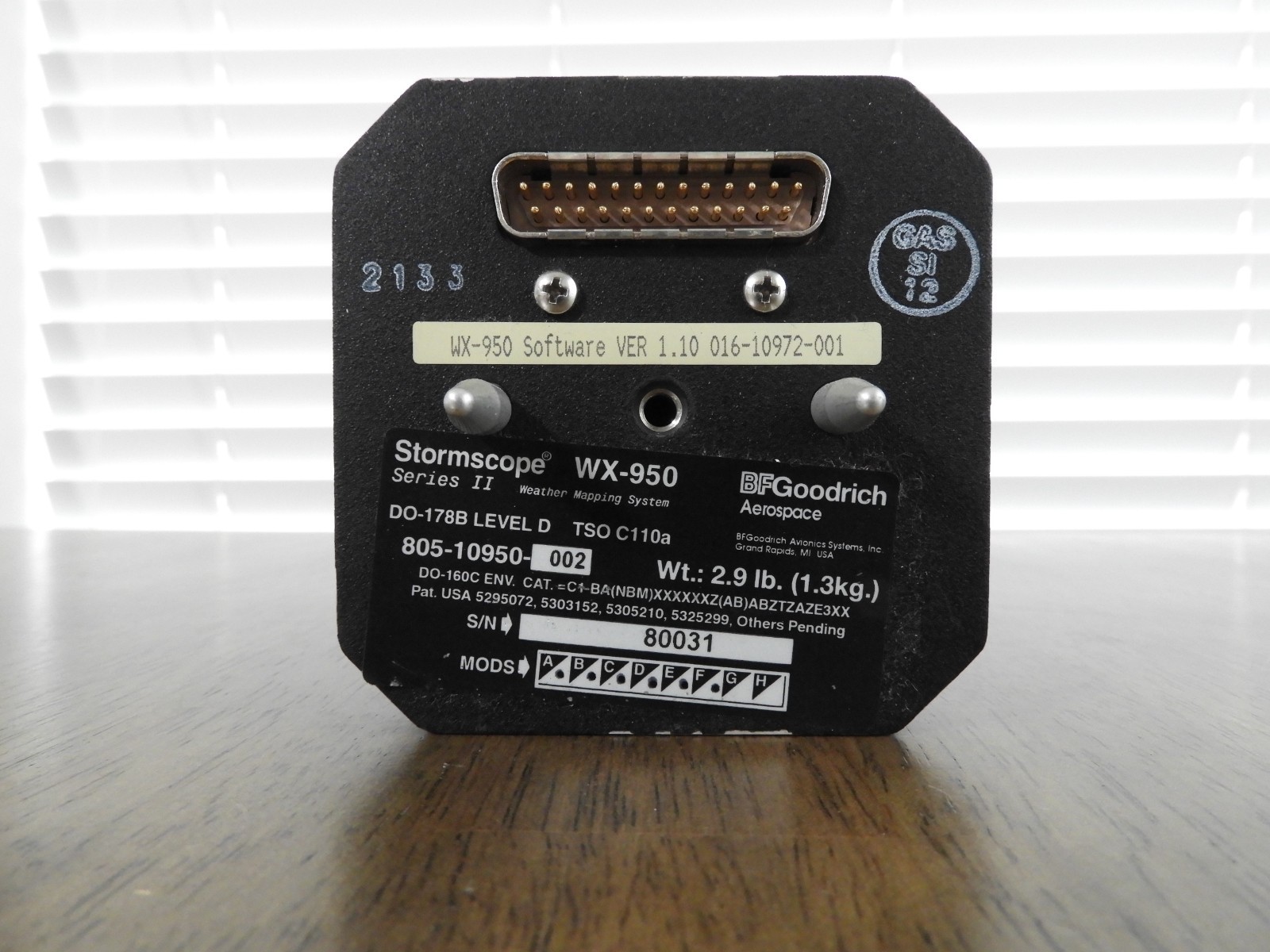 805-10950-002 WX-950Stormscope processor/display with gray bezel & 1 yr warranty