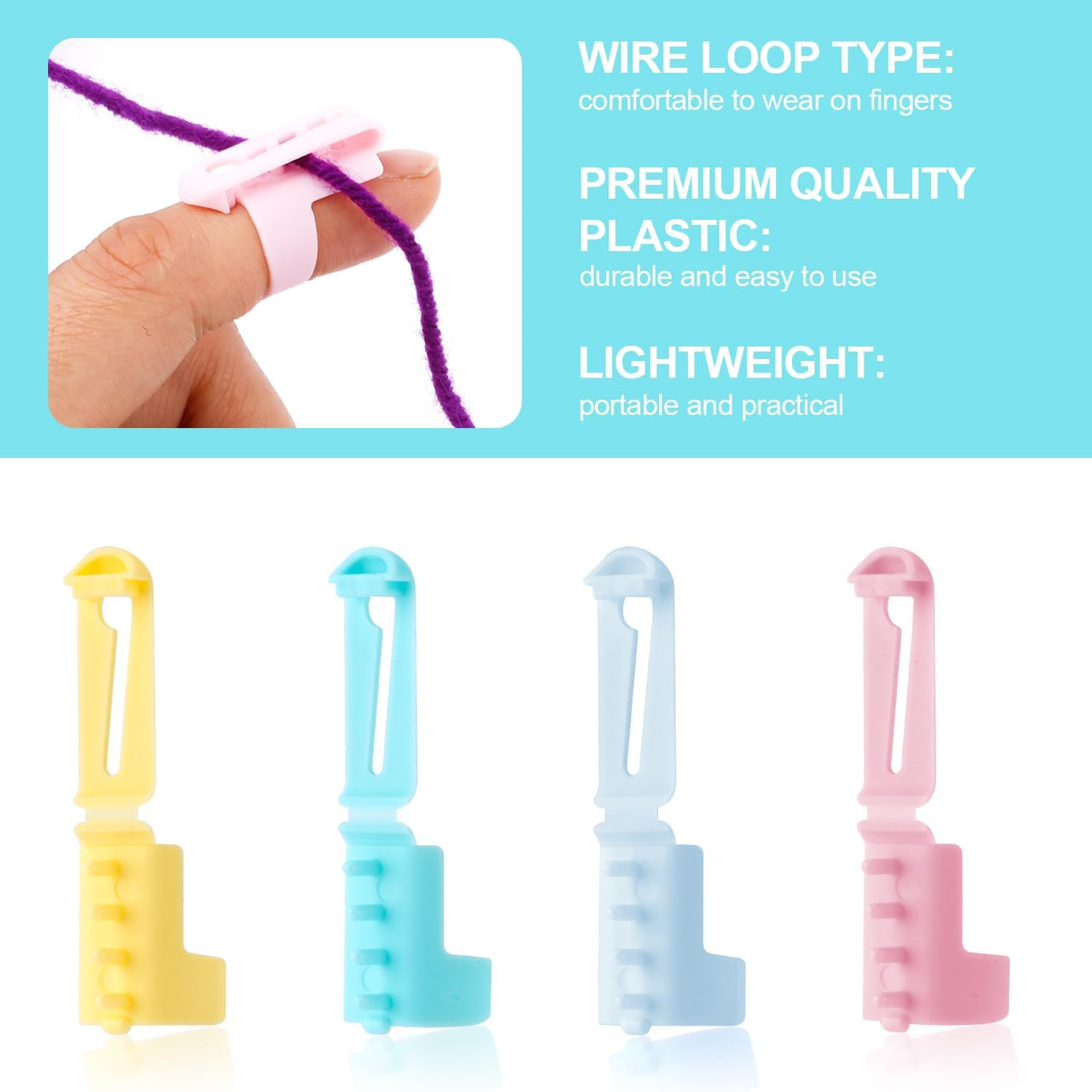 4Pcs Adjustable Yarn Guide Ring Crochet Knitting Finger Tool for DIY Crafts