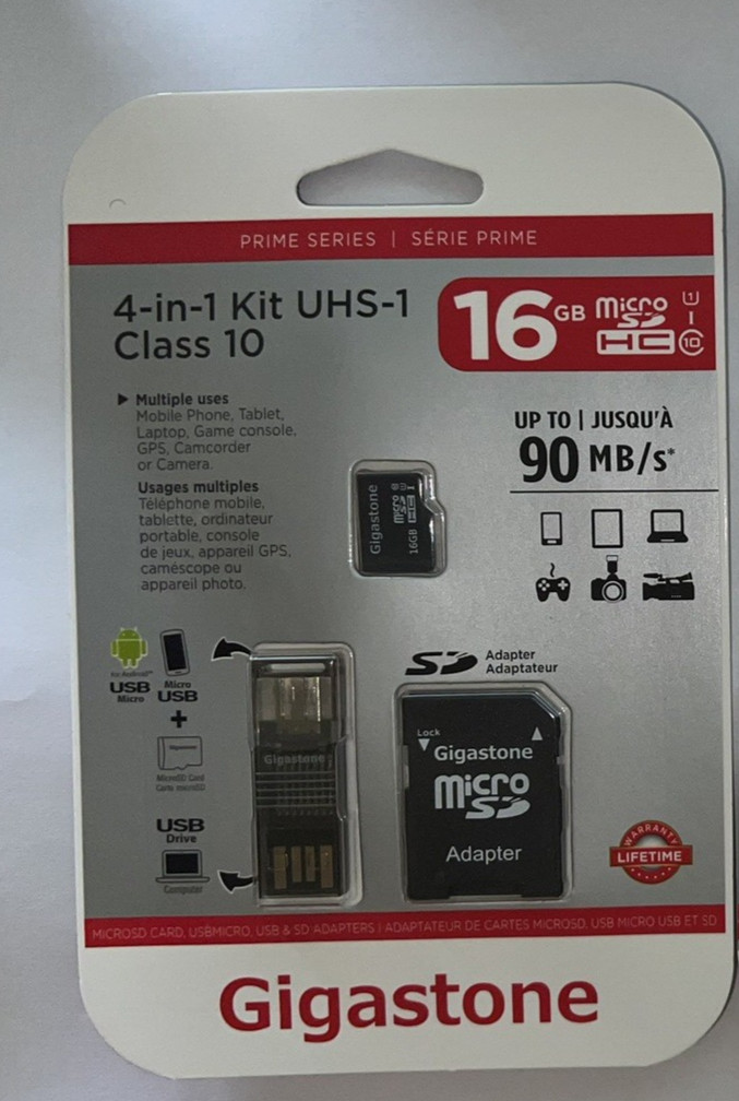 Gigastone 16GB MicroSD 4-in-1