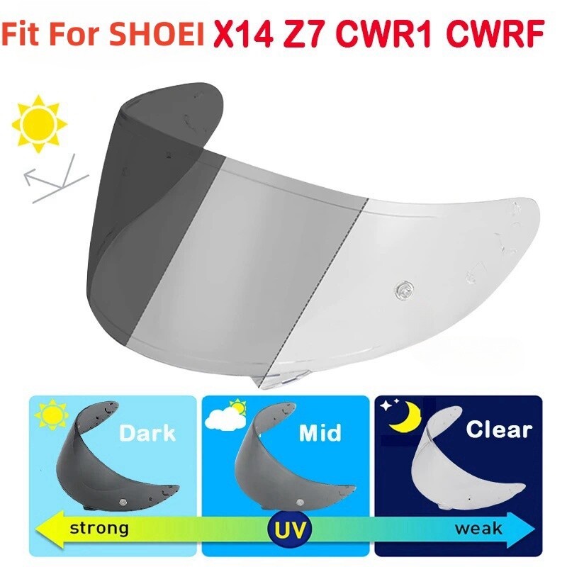 Photochromic Visor Fit For SHOEI X14 Z7 CWR-1 NXR RF-1200 X-Spirit Helmet Shield