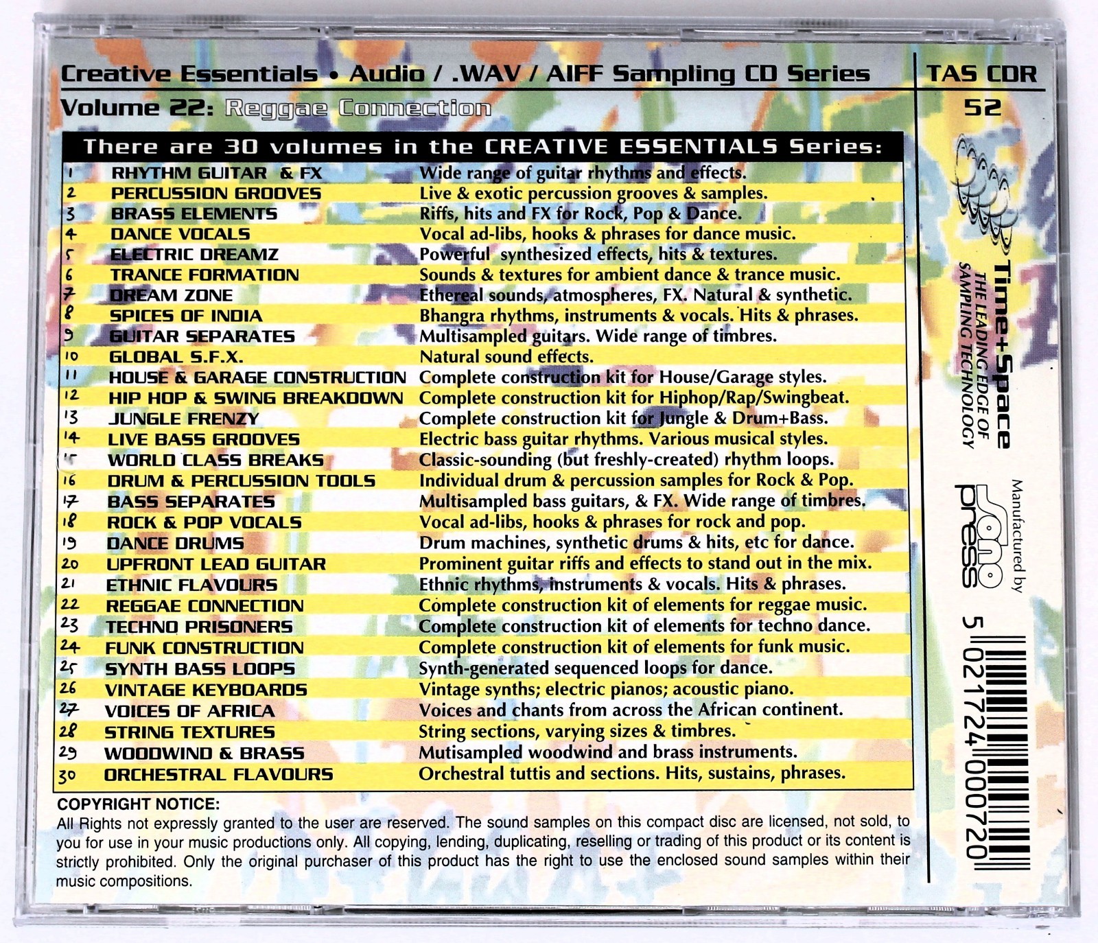 Zero-G Creative Essentials 22 Reggae Connection Sound Library/Sampling CD