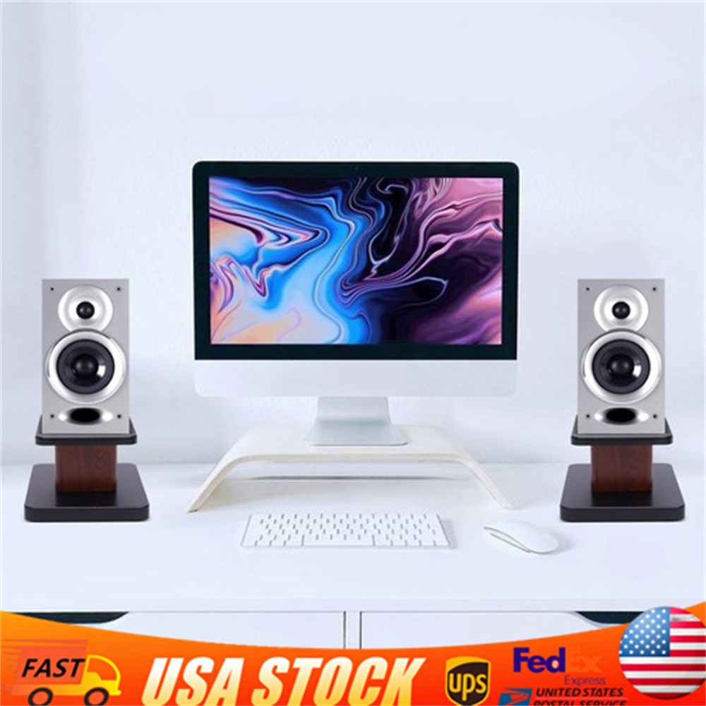 Pair Desktop Speaker Stand Studio Monitor Mount 6" High Tabletop 15kg Load