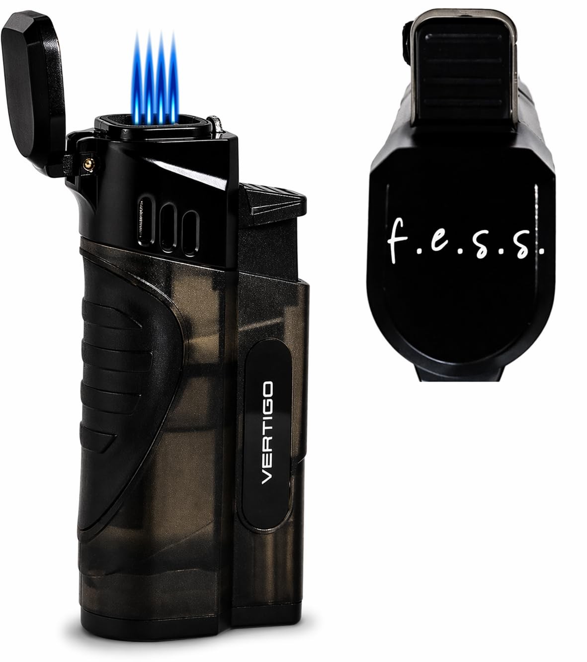 F.E.S.S. Stinger Quad Torch Lighter with Built-in Cigar Punch
