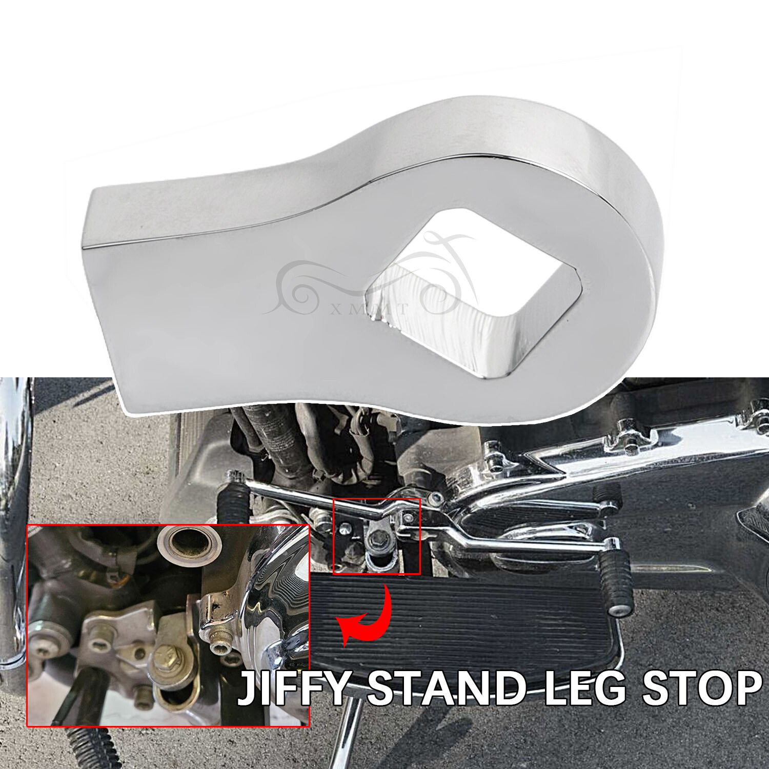 Chrome Kickstand Jiffy Stand Leg Stop For Harley Touring 1994-2023 Street Glide