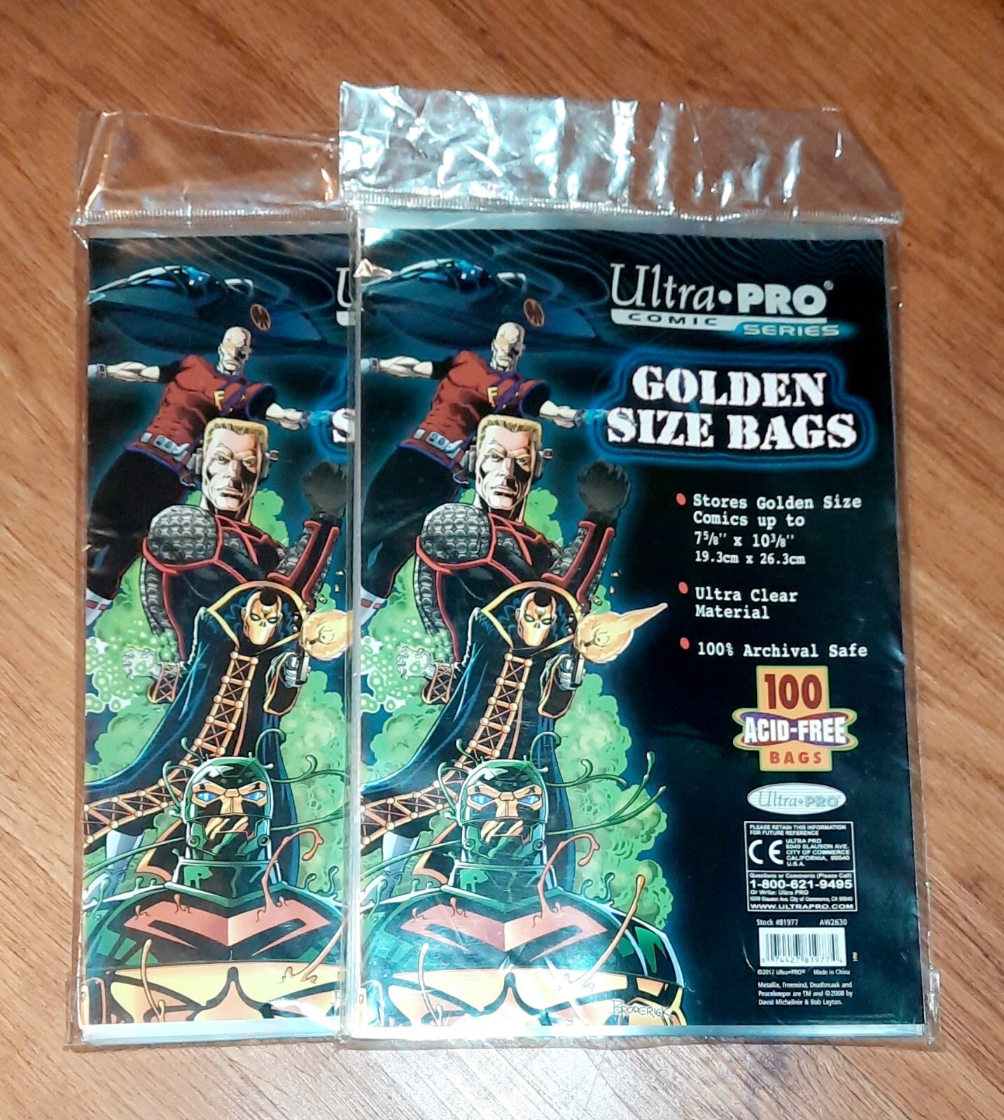 Ultra Pro Comic Series Golden Size Comic Book Bags 2 Packs Of 100 Acid Free Bags