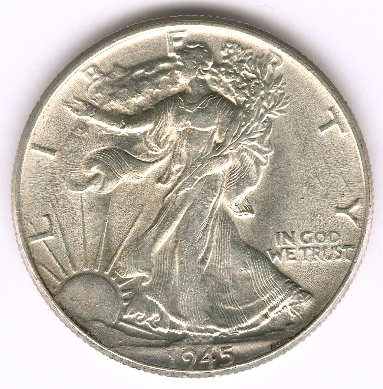 1945 50c Walking Liberty Silver Half Dollar Choice BU Great Details Mint Luster