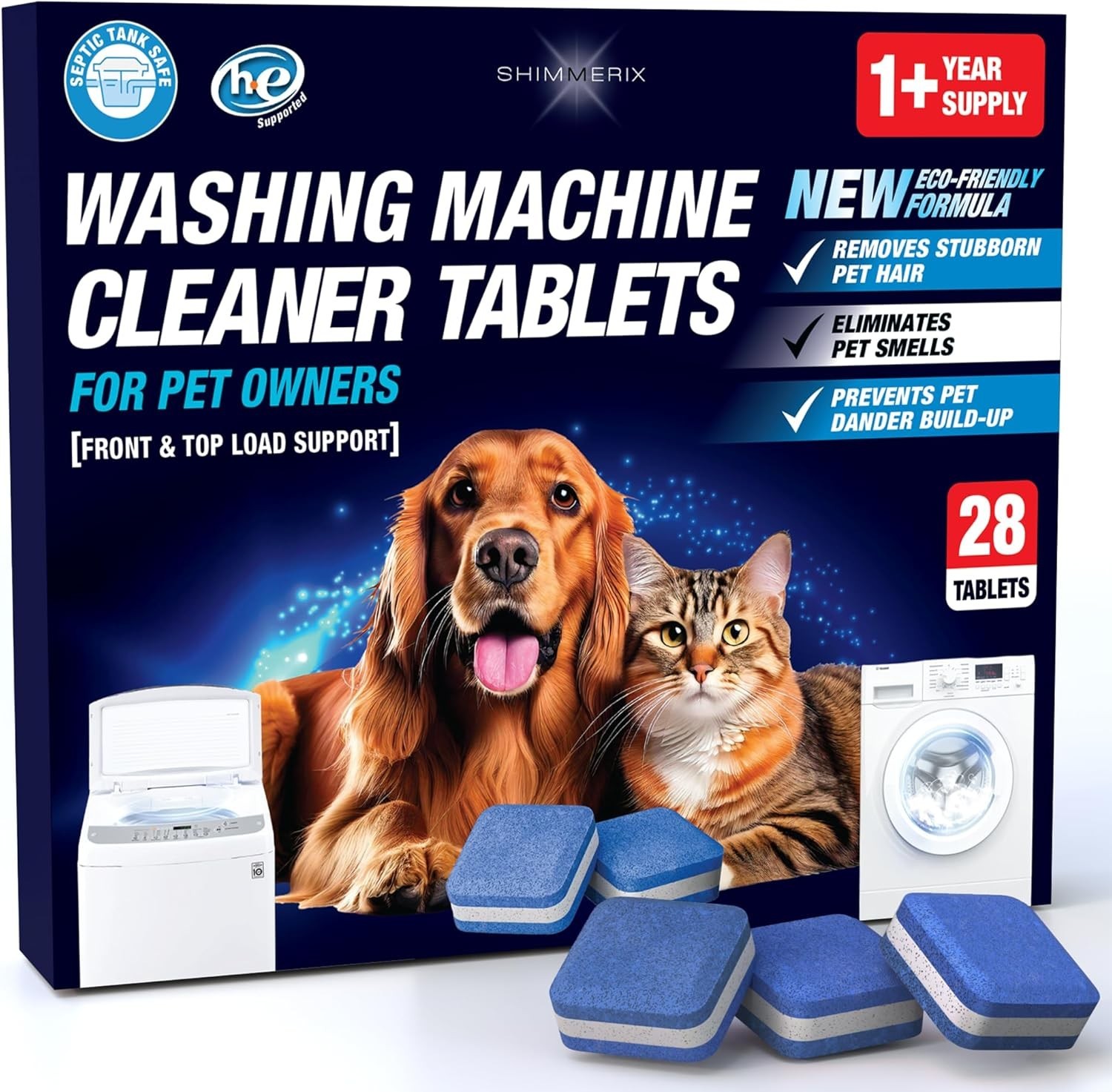 Washing Machine Cleaner Pro Tablets for Pet Owners Remove Stubborn Pet Hair