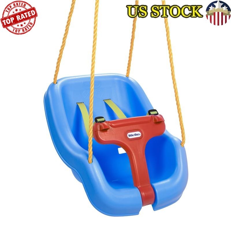 Adjustable 2-In-1 Baby Toddler Swing Safety Seat Blue Indoor Outdoor New Straps
