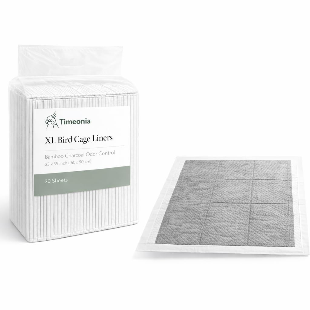 Timeonia Xl Bird Cage Liners 23.6 X 35.4 20 Pack 40 Weeks - 7-Layer Bamboo