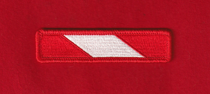 DIVE FLAG Chevron Rocker SCUBA Diving Certification Patch Fully Embroidered USA