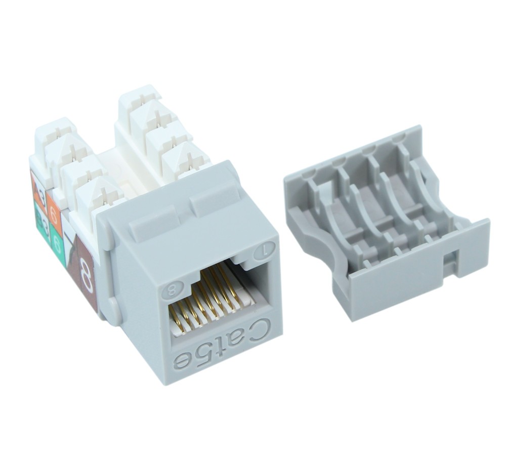 Keystone Jack Insert/Punch-down - Cat 5E RJ45 Networking  Gray